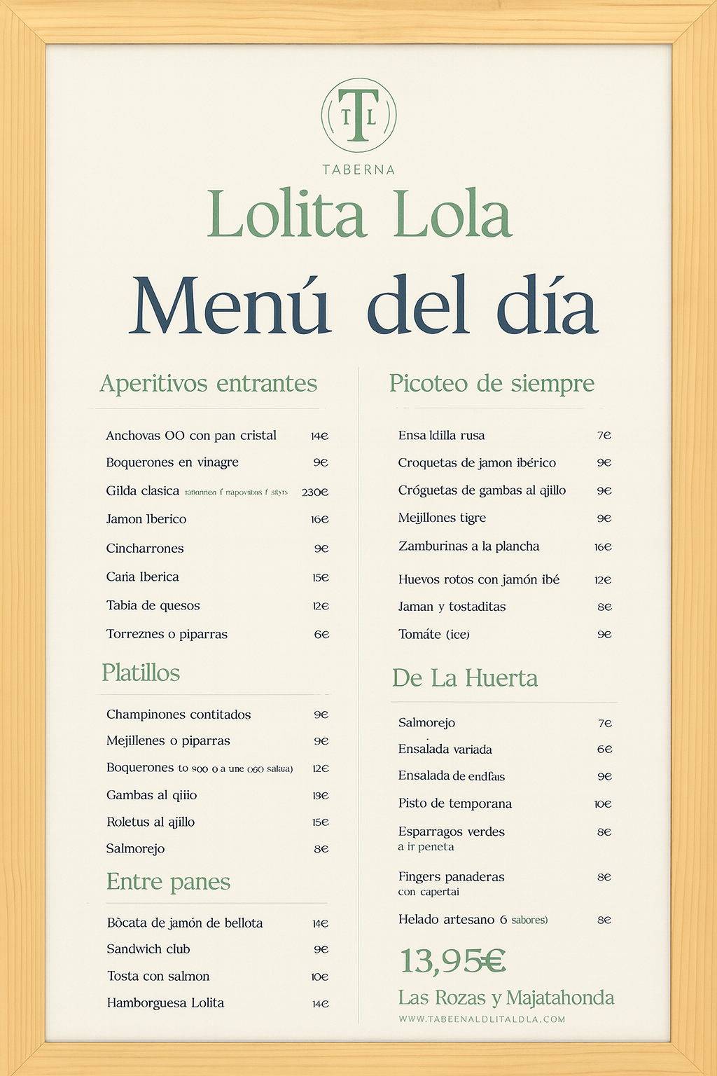 Menú del día