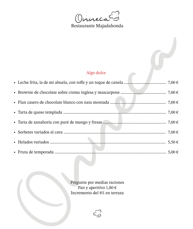 Menú del día