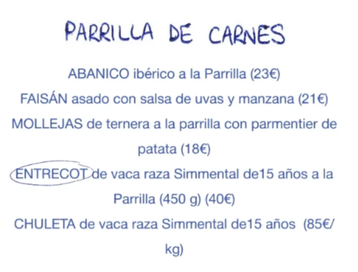 Menú del día