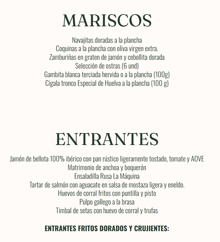 Menú del día