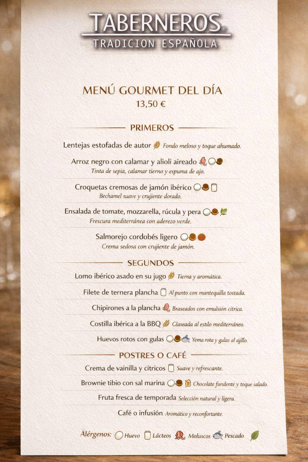 Menú del día